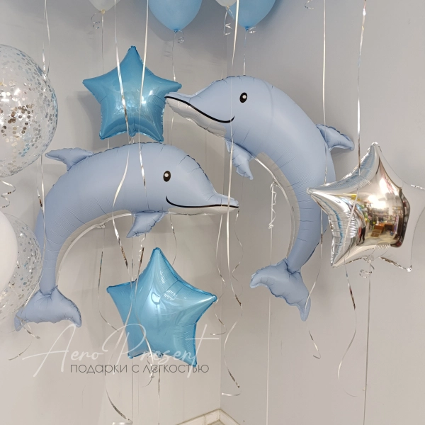 Набор шаров "Милые дельфины"